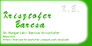 krisztofer barcsa business card